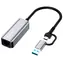 Colorway USB-C i USB-A na RJ45 adapter / Adapter sieciowy / 18 cm