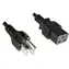 Przewód zasilający MicroConnect , typ US B - C19, 1,8 m, czarny / Przewód zasilający / Wtyczka amerykańska