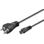 Przewód zasilający MicroConnect DK typu K - C5 1 m czarny / Przewód zasilający / Wtyczka duńska / 250 V / 2,5 A