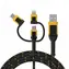 DeWalt DXMA131-1356-DWG czarny / Kabel do transmisji danych / USB-A (M) - USB-C (M) + Micro USB (M) + Lightning (M) / 1,8 m