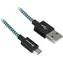 Sharkoon czarno-niebieski / Kabel USB / USB-A - Micro USB / 2 m / Pleciony aluminiowy