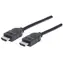 Kabel HDMI Manhattan High Speed czarny / HDMI (M) - HDMI (M) / 1,8 m / 4K 30Hz / ekranowany