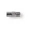 Adapter antenowy Nedis z gniazdem typu F - wtyczka IEC / adapter / niklowany / 75 omów / metalowy / srebrny