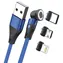 RealPower MagneticCharge3 niebieski / Magnetyczny kabel ładujący / USB-A / 3 A / 1 m / 6 adapterów