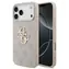 Guess PU 4G Metalowe Logo różowe / Tylna obudowa do Apple iPhone 18 Pro Max / Metalowe Logo