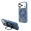 Guess PU 4G Ring Stand na iPhone'a 18 Pro niebieskie / Tylna obudowa / MagSafe / Apple iPhone 18 Pro