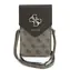Guess PU Leather+Grained 4G Metal Logo brązowa / Torba na telefon