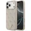 Guess PU Leather 4G Strass Triangle Logo Gold Frame różowe / Tylna obudowa / MagSafe / iPhone 17 Pro Max, 18 Pro Max