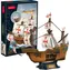 Puzzle 3D CubicFun Statek Santa Maria / 204 elementy / 58 x 20 x 50 cm