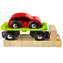 Wagon kolejowy Bigjigs z samochodem + 2 tory / od 3 lat