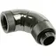 Adapter kątowy BitsPower 3x 90° G1/4" (M) > G1/4" (F) czarny błyszczący