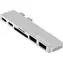 eSTUFF USB-C Slot-in Hub Pro srebrny / 2 x USB 3.0 / 1 x USB-C / 1 x Thunderbolt 3 / czytnik kart