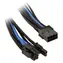 Kabel Silverstone 8-pin PCI > 6+2-pin PCIe 25 cm czarno-niebieski / indywidualnie pleciony