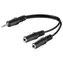 Adapter MicroConnect Y minijack 3,5 mm (M) - 2x 3,5 mm minijack (F) czarny