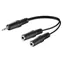 Kabel audio MicroConnect Y stereo mini jack 3,5 mm (męski) - 2 x mini jack 3,5 mm (żeński) 0,2 m czarny