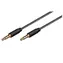 Kabel audio MicroConnect Slim 4-pinowy Jack 3,5 mm - Jack 3,5 mm 3M czarny