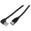 Kabel MicroConnect USB2.0 A (żeński) - USB2.0 A kątowy 90° (męski) 1,5 m czarny / 480 Mbit/s