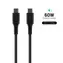 FIXED Płynny silikon Długi kabel do ładowania i transmisji danych ze złączami USB-C/USB-C i obsługą PD 2 m czarny / USB 2.0 / 60 W