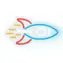 Forever Dekoracyjna plexi LED Neon Rocket wielokolorowa