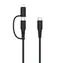 FIXED Pleciony kabel do ładowania i transmisji danych ze złączami USB-C/USB-C i adapterem Lightning PD 1,2 m MFi PD 60W szary
