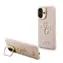 Guess PU Grained 4G Logo Stojak Ramka Aparatu Tylna Etui na iPhone'a 16 Różowy