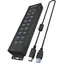 Icy Box IB-HUB 1720-U3 czarny / Hub USB / 18x USB-A 3.2 Gen1 / 2x 15W