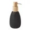 Dozownik do mydła Spirella Sven czarny / żywica poliestrowa / drewno / 260 ml