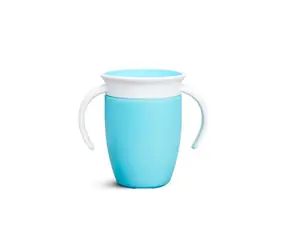 Munchkin - Junior kubek niekapek 360° z uchwytami 207 ml-niebieski