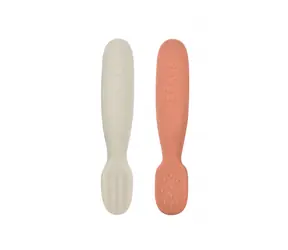 Łyżki treningowe Beaba First silikonowe Terracotta/Velvet Grey