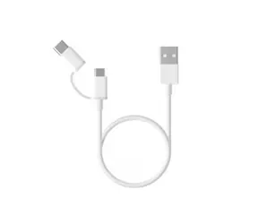 Cable USB XIAOMI 2 w 1 (Micro USB na Typ C) 100 cm biały