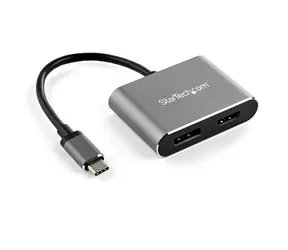 Adapter StarTech USB-C do HDMI 2.0 i DisplayPort 1.2 srebrny