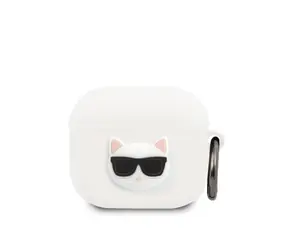 Silikonowe etui Karl Lagerfeld Choupette Head do Airpods 3 w kolorze białym