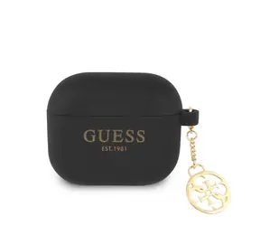 Silikonowe etui Guess 4G Charm do słuchawek Airpods 3 w kolorze czarnym
