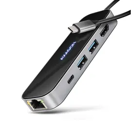 Axagon HMC-6GL, koncentrator USB 5Gbps, 3x porty USB-A, HDMI 4k/60Hz, RJ-45 GLAN, PD 100W, kabel USB-C 20cm
