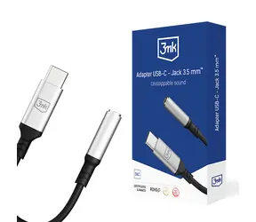 Adapter 3mk USB-C - Jack 3,5mm 0,15m czarny