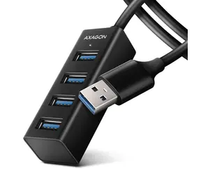 Axagon HUE-M1AL, koncentrator 4X USB 3.2 Gen 1 MINI, metalowy, kabel USB-A 1,2m