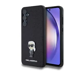 Osłona tylna Karl Lagerfeld FIXED Glitter Metal Ikonik do Samsung Galaxy A55 5G w kolorze czarnym