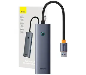Baseus UltraJoy Hub 4w1 USB-A na 4xUSB 3.0 szary