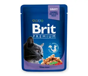 Brit Premium Cat Pouchs z Dorszem 100 g