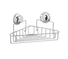 Półka łazienkowa narożna Bestlock Compactor z przyssawkami chrom