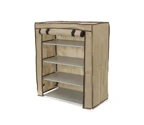 Stojak na buty Compactor Oxford Textile - 4 warstwy beżowy