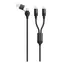 2GO DUO czarny / Kabel ładujący / USB-A i USB-C do 2x USB-C / 1,2 m