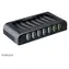 Akasa Connect 7 FC czarny / hub USB / 5x USB-A 2.0 / 2x USB FastCharge / z zasilaczem