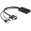Adapter VGA do HDMI DeLock / audio / zasilanie USB / Full HD 1920×1080 / czarny