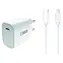 2GO biały / Zasilacz / USB-C / 20 W / PD / w zestawie kabel USB-C - Lightning