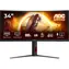34" AOC CU34G4 czarny / Monitor / Szybki VA / 3440x1440 / 21:9 / 180Hz / 1ms / 300cd-m2 / HDMI + DP / VESA