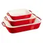 Staub Zestaw prostokątnych ceramicznych form do pieczenia czerwonych / 3 szt.