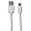 2GO biały / Kabel do transmisji danych i ładowania / USB-A do Micro-USB / 1 m / nylonowy