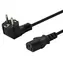 Savio CL-98 czarny / Kabel zasilający / Schuko - IEC C13 / 1,8 m / Złącze kątowe 90°