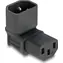 Adapter DeLock IEC 60320 C14-C13 czarny / Zasilacz / Kątowy / Wtyk C14 - gniazdo C13